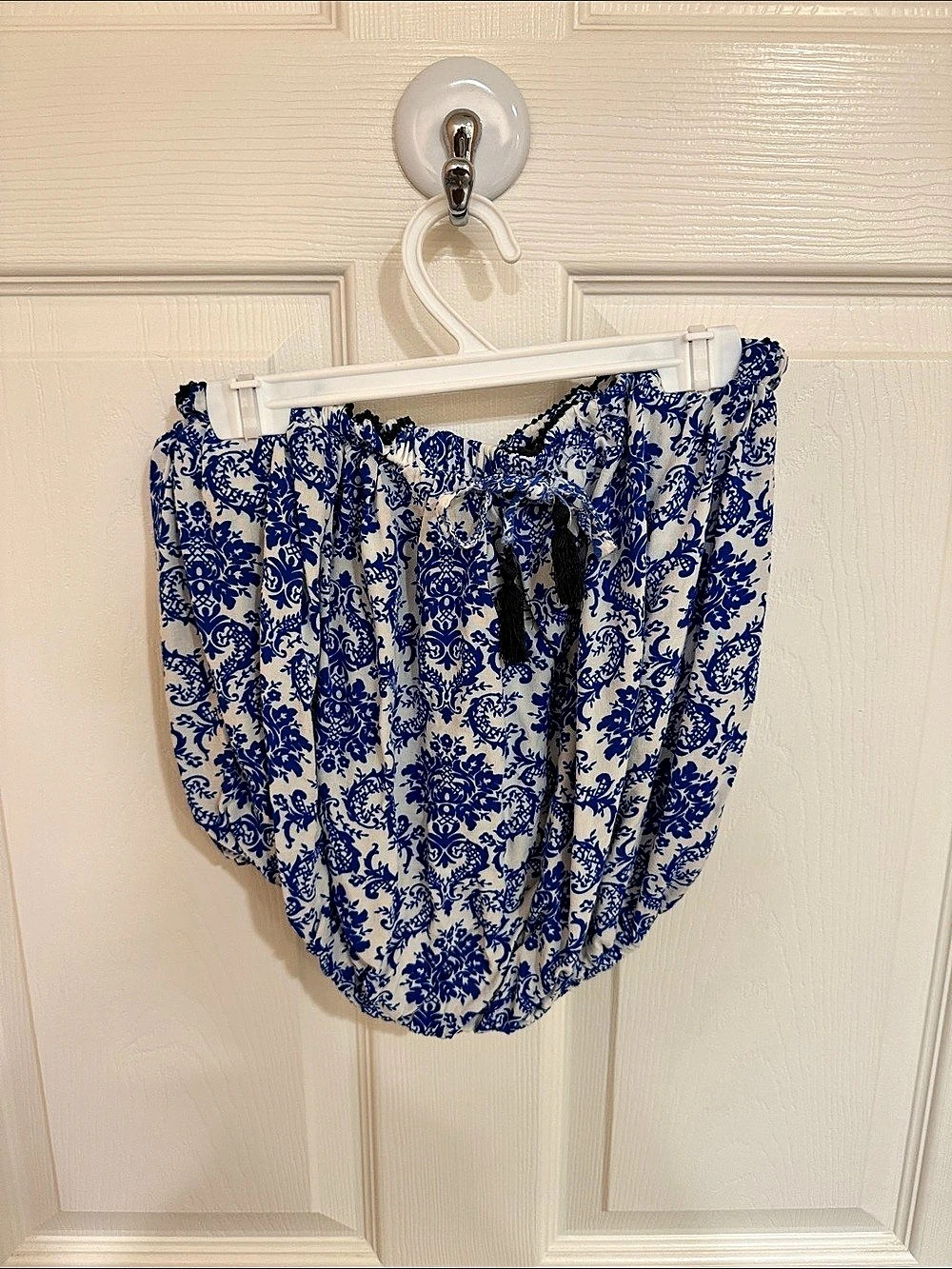 Blue & White Floral Crop Top